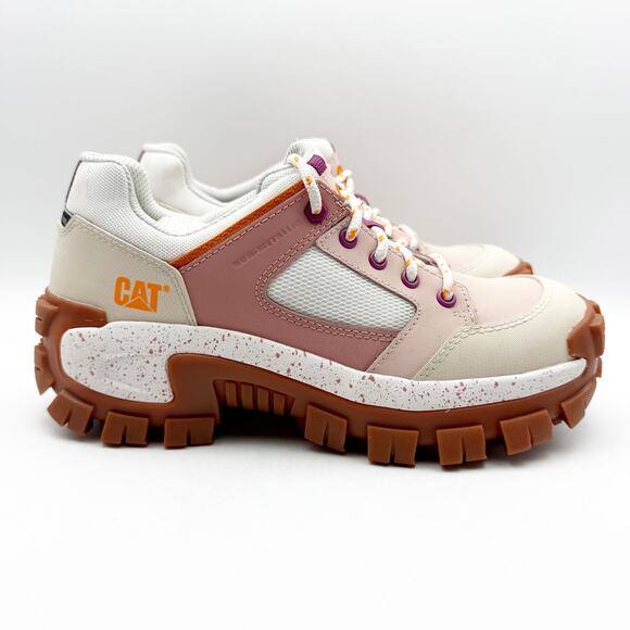 Caterpillar Pink and White Sneakers with Rugged Design - Picture 3 of 14
